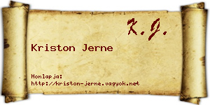 Kriston Jerne névjegykártya